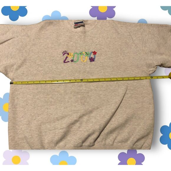 Vintage Year 2000 Embroidered Millennium Crewneck Large Y2K Ultimate Hanes - Picture 5 of 12